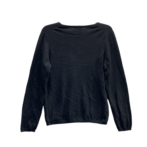 CharterClub 100% Cashmere Sweater Women Black Large 2 Ply Black Classic 90s Chic - Picture 2 of 8